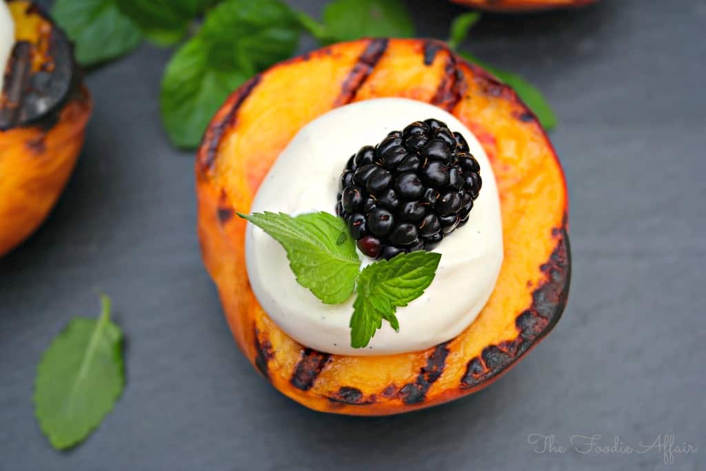 Grilled Peaches and Cream - The Foodie Affair